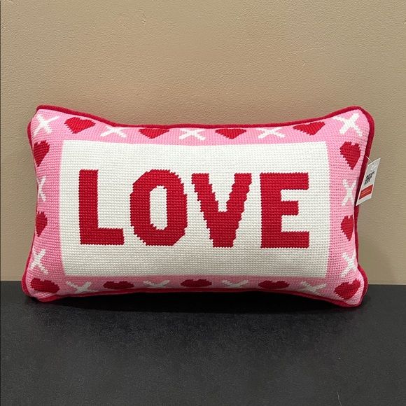 Bouffants And Broken Hearts Other - Bouffants & Broken Hearts | Needlepoint Sassy Pillow “Love” ♥️💋